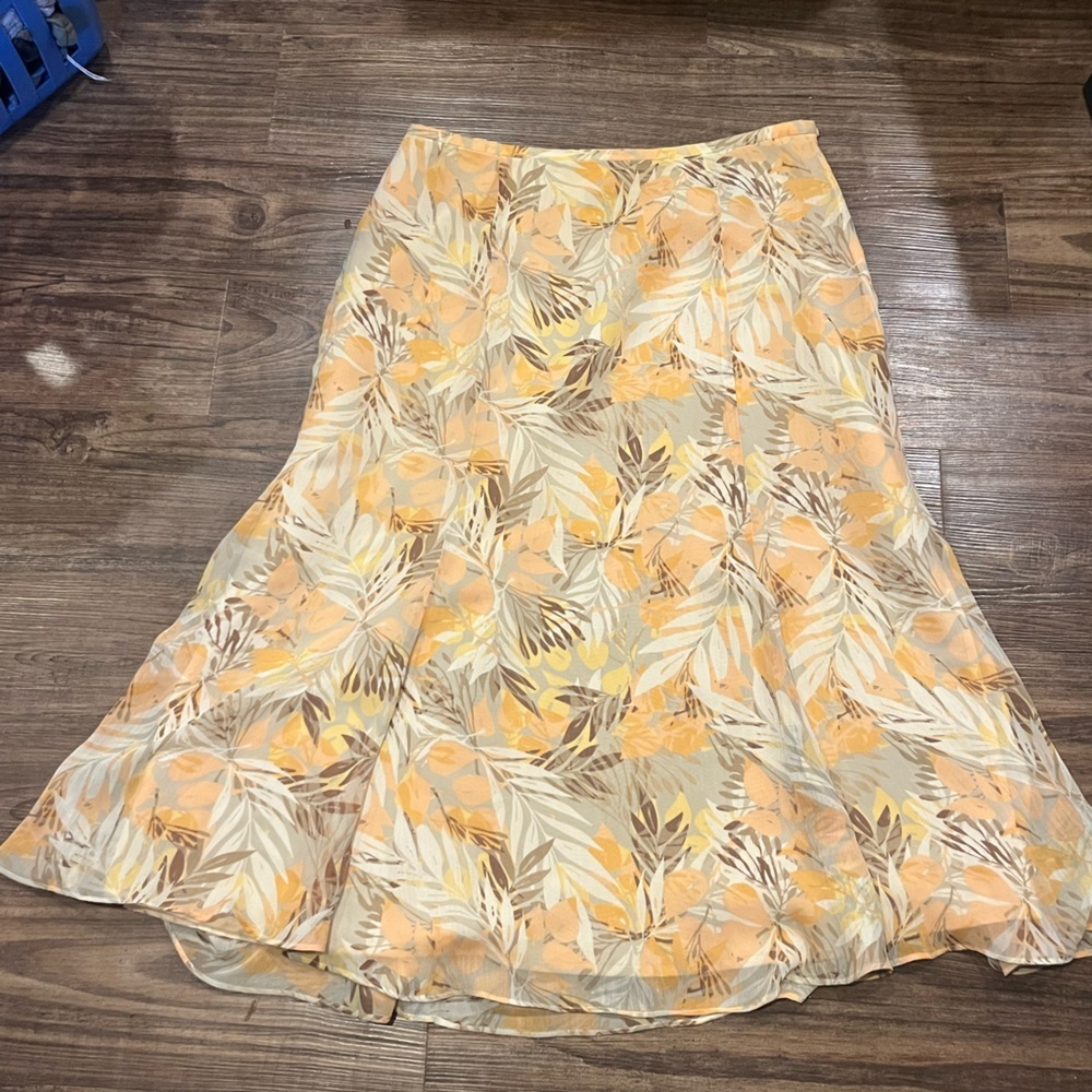 Vintage Jones Wear Orange and Yellow Maxi Skirt Resort Wear women’s size 6